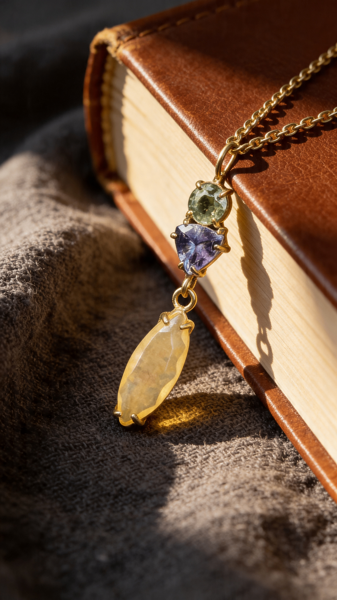 Handcrafted gold jewelry on pale marble